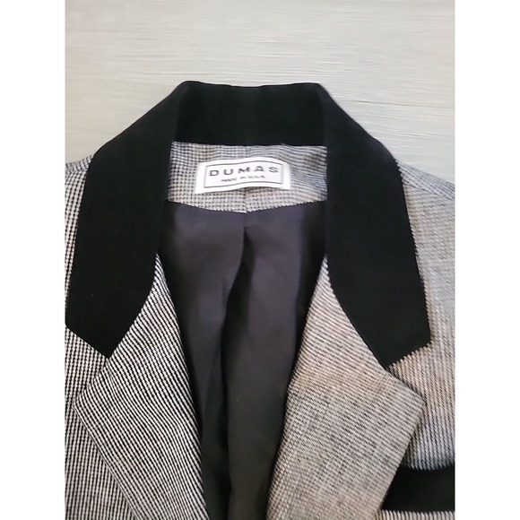 DUMAS Structured Plaid 14 Women's Cowgirl Blazer Designer Made In Usa Officecore - Picture 3 of 9